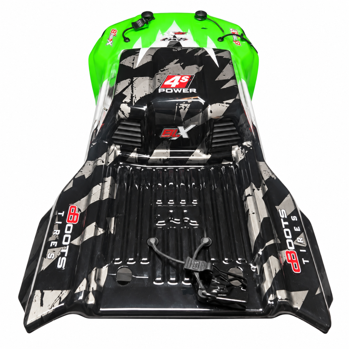 ARRMA Kraton 4S green painted body shell rear view