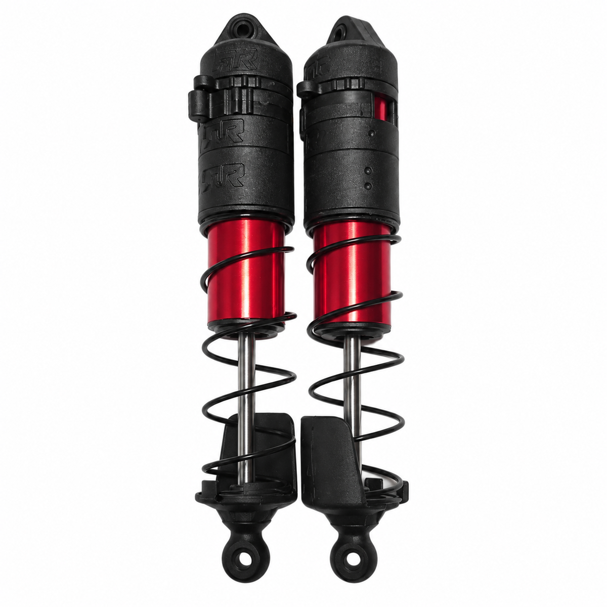 ARRMA Mojave 4S red aluminum shock pair front view