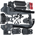 ARRMA Outcast 4S chassis and plastic parts lot on white background