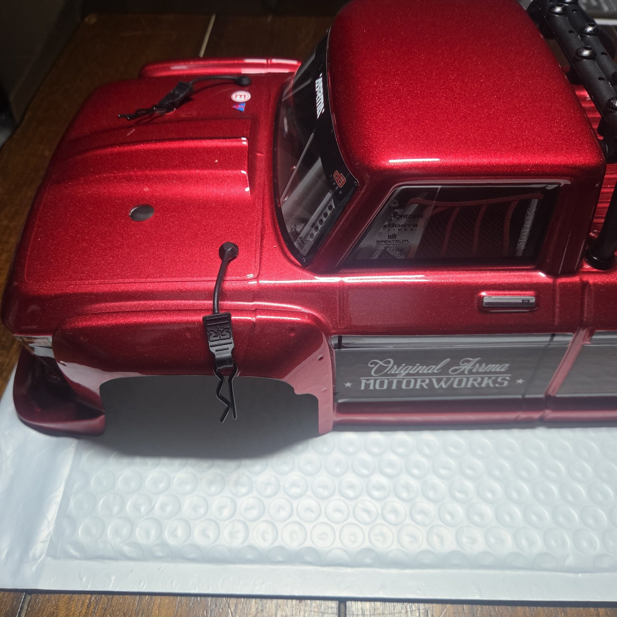ARRMA Outcast 4S red body shell new takeoff side view
