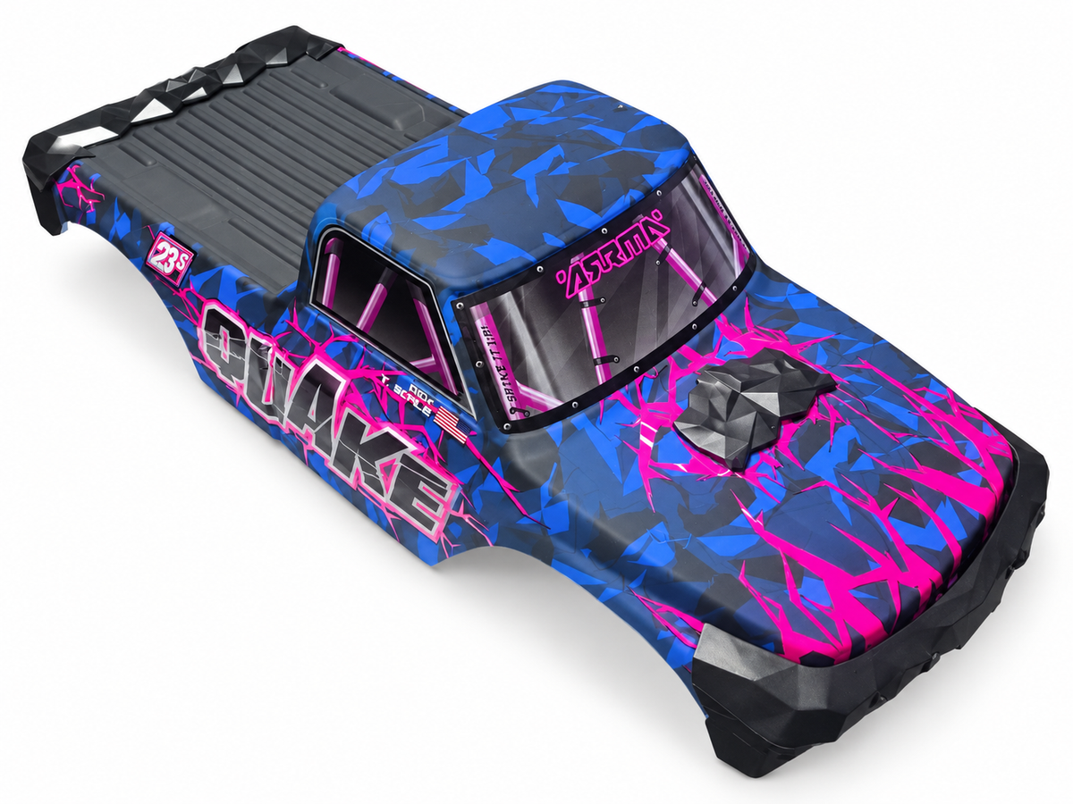 ARRMA Quake 223S body shell front angle on white background
