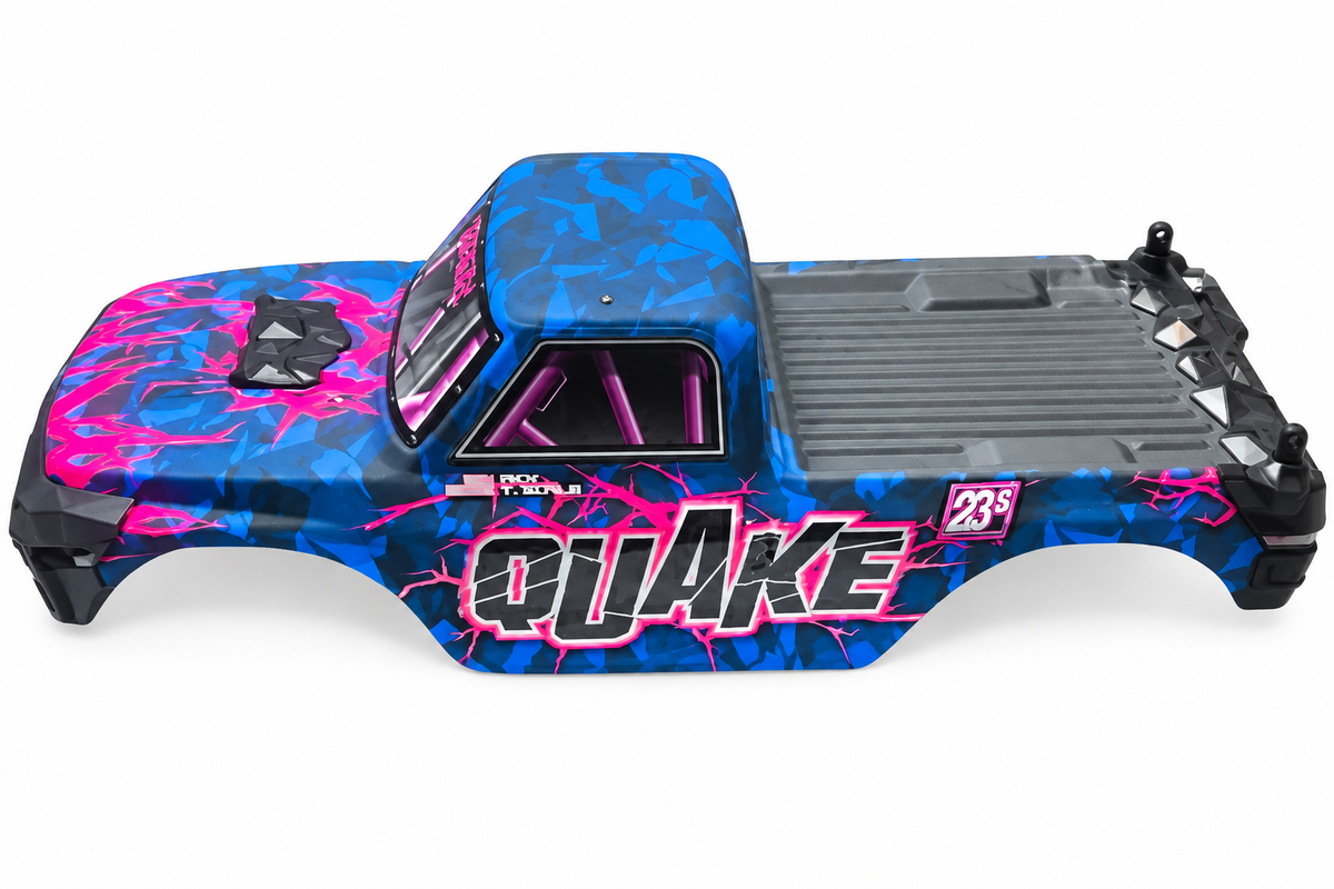 ARRMA Quake 223S body shell side view on white background