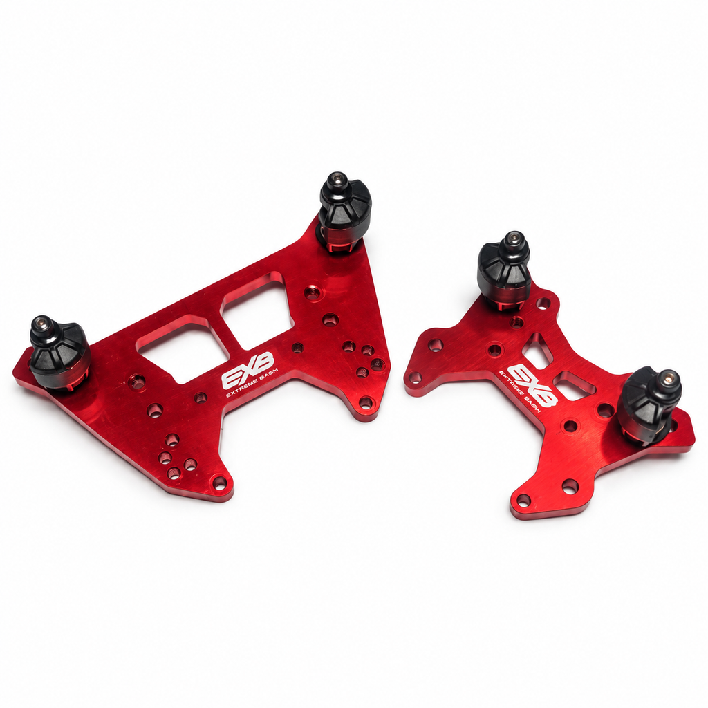 ARRMA Talion 6S EXB front and rear shock towers with standoffs alternate view
