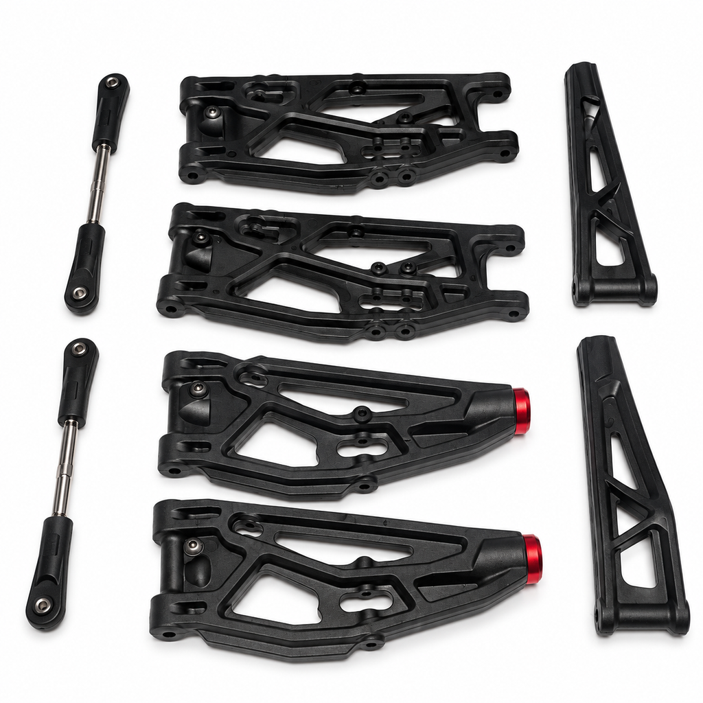 ARRMA Talion 6S EXB suspension arms and turnbuckles reverse view