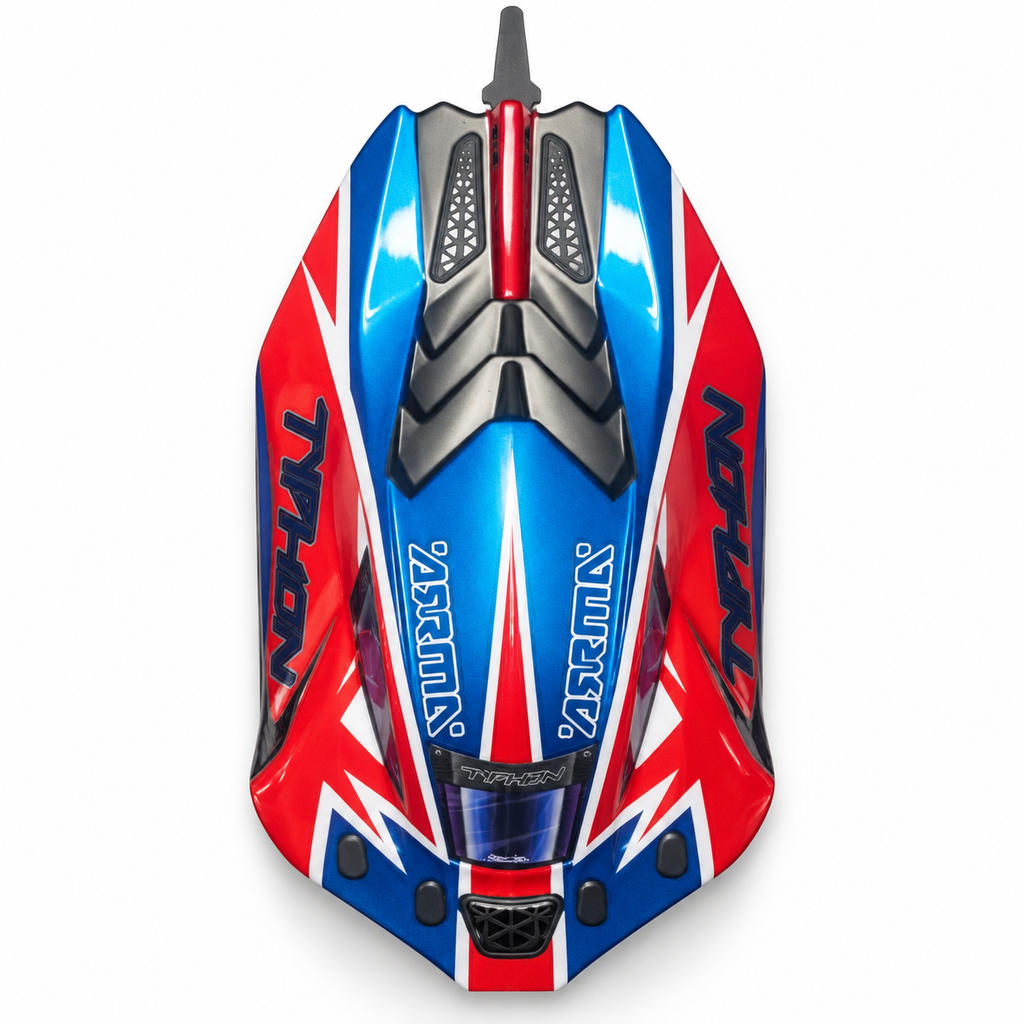 ARRMA Typhon 223S red blue body shell top view