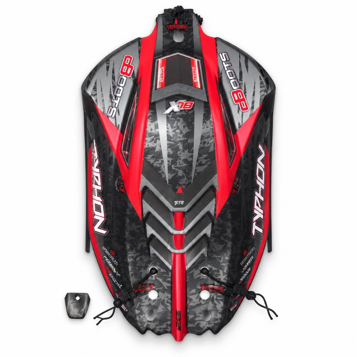 ARRMA Typhon 6S red and black body on white background