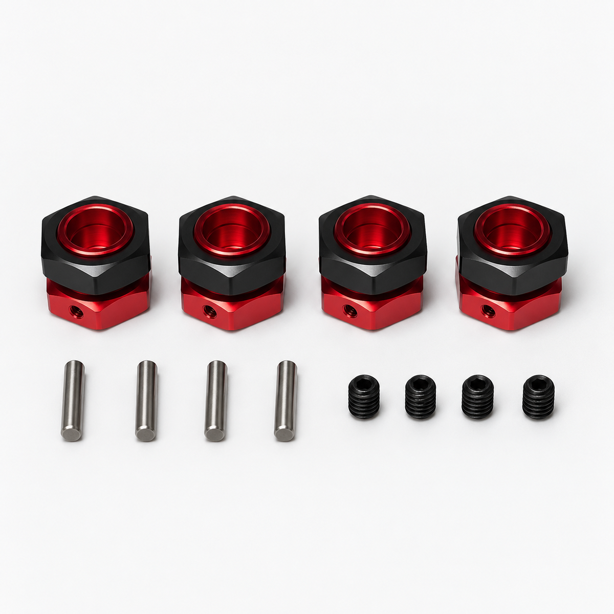 ARRMA Typhon 6S wheel hex hub set with four pins and screws