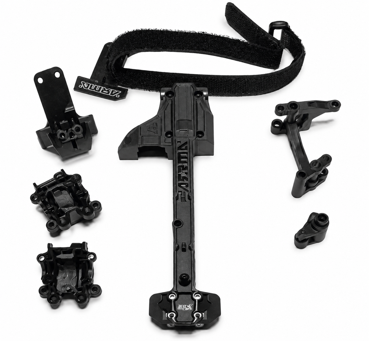 ARRMA Typhon Grom BLX chassis brace set and mount parts