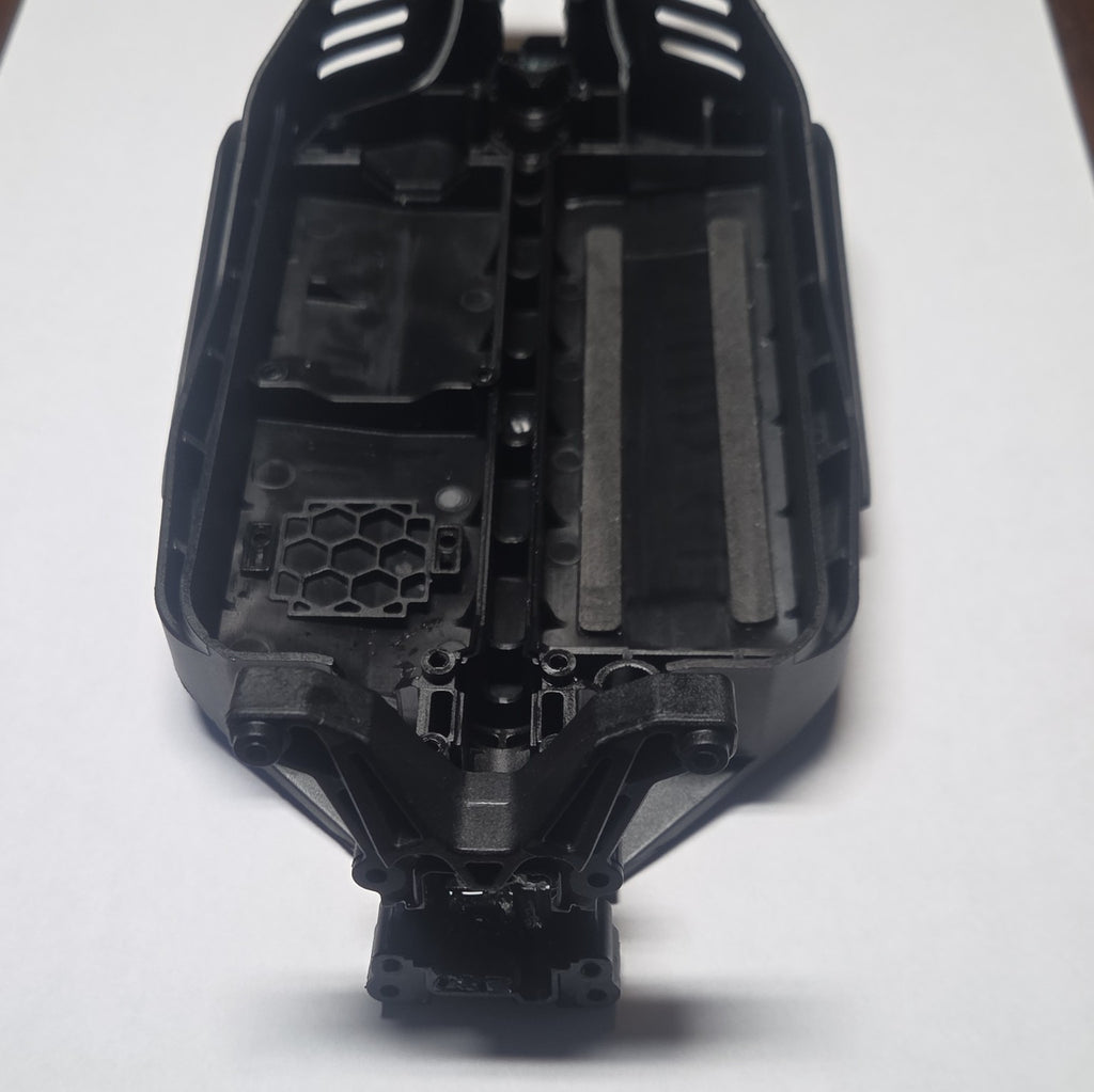ARRMA Typhon Grom battery tray and chassis detail
