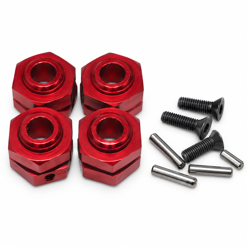 Kraton 4S red aluminum wheel hex set with pins and screws