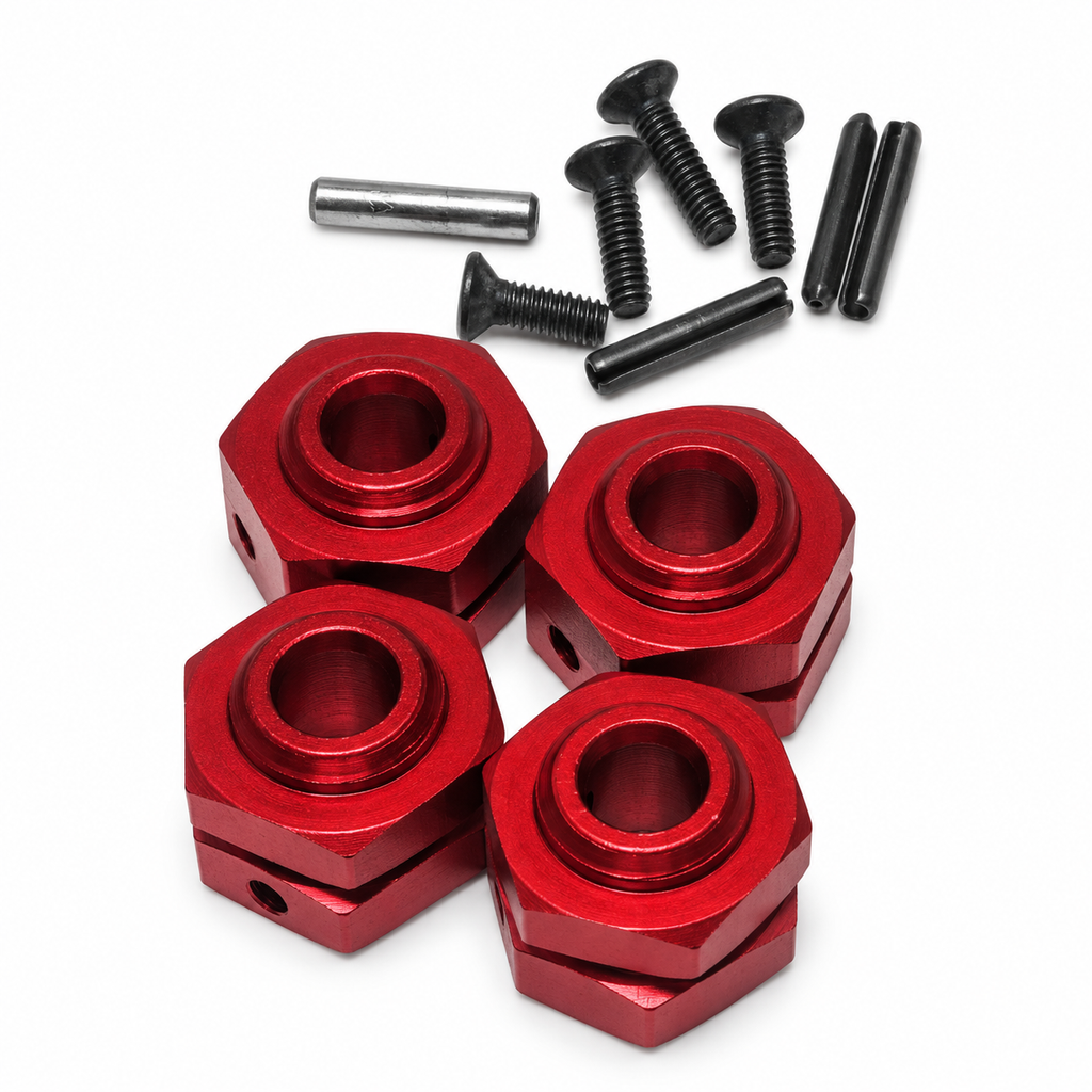 Kraton 4S red aluminum wheel hex set alternate view