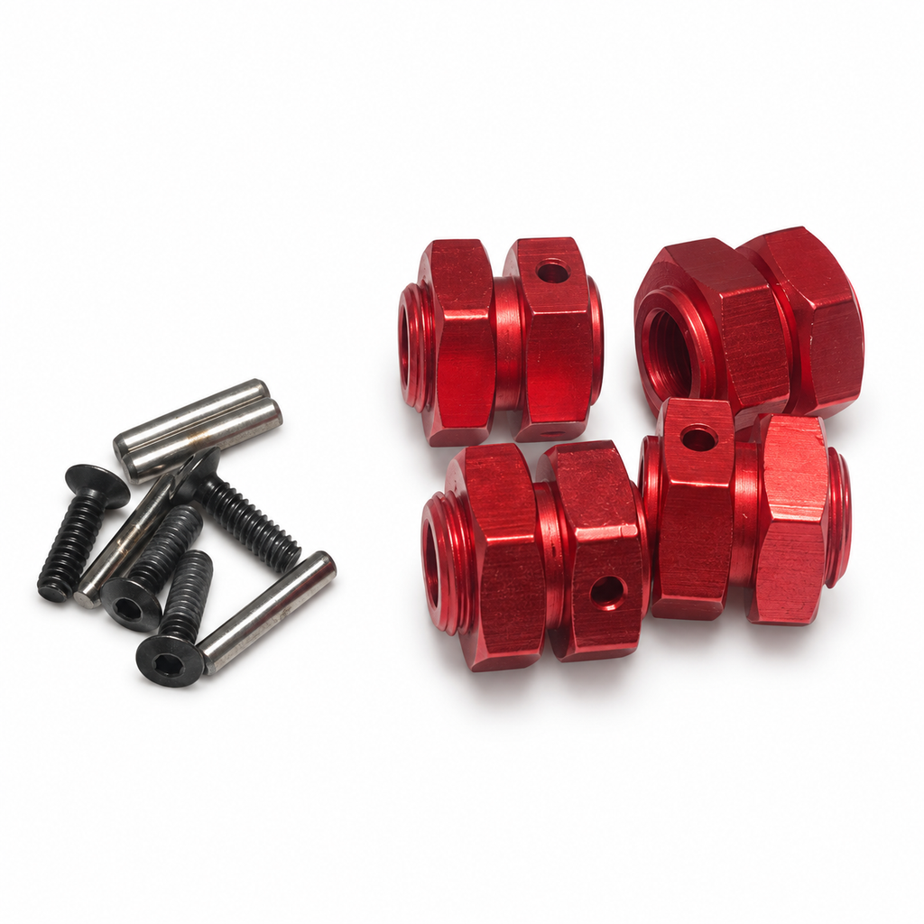 Kraton 4S red aluminum wheel hex set side view