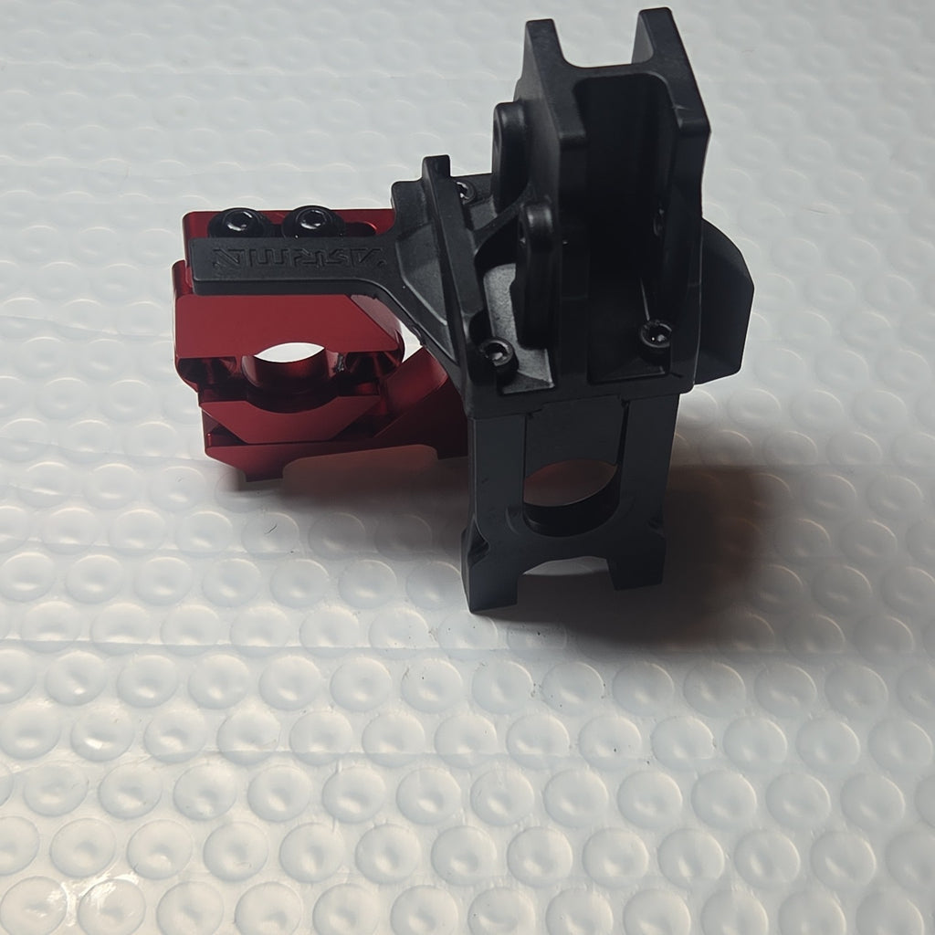 ARRMA Kraton 6S red aluminum motor mount assembly top view