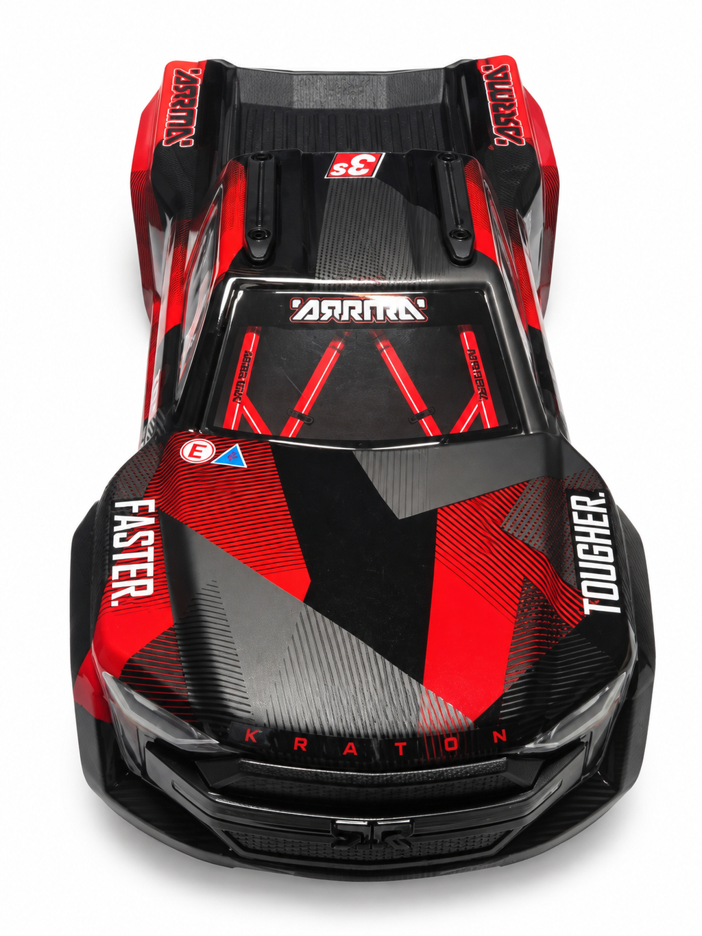 ARRMA Mini Kraton 3S Body Shell Black/Red w/ Mounts — New Takeoff