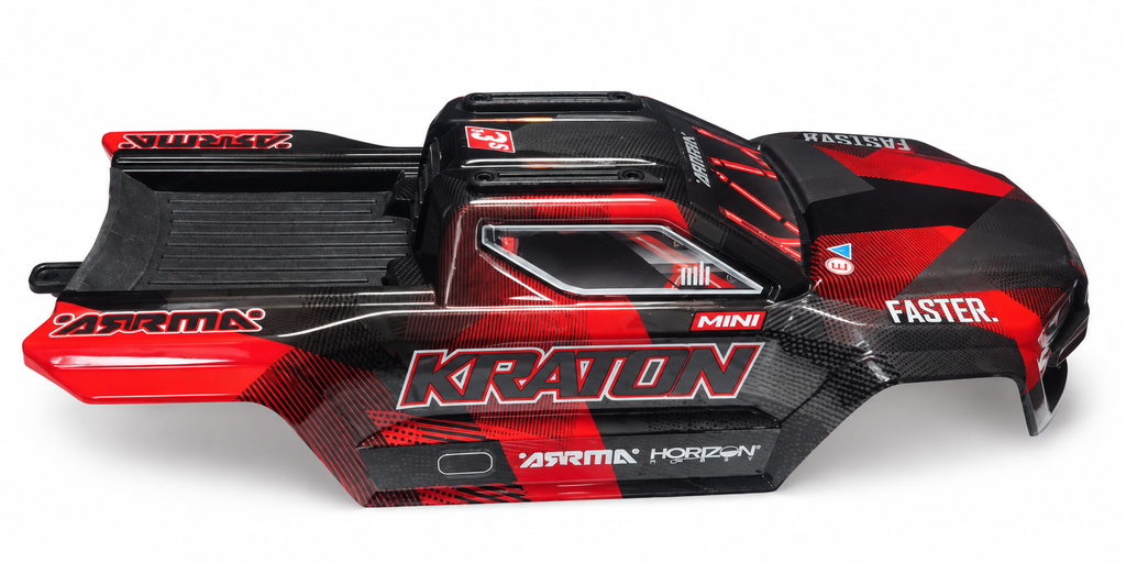 ARRMA Mini Kraton 3S Body Shell Black/Red w/ Mounts — New Takeoff