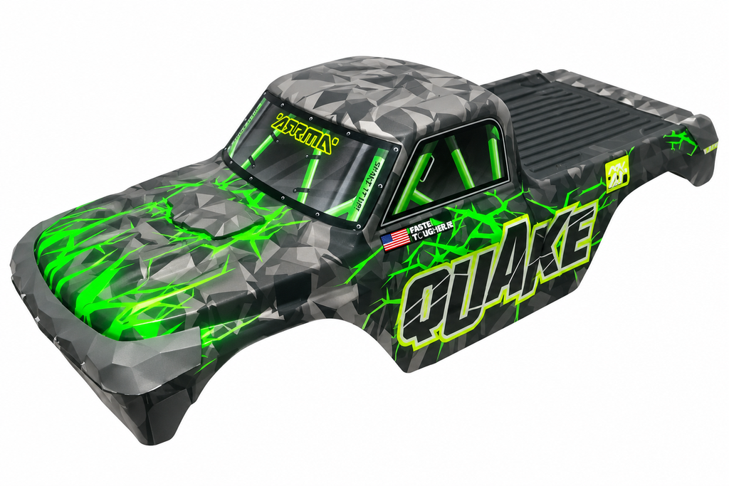 ARRMA Quake green and gray painted body shell
