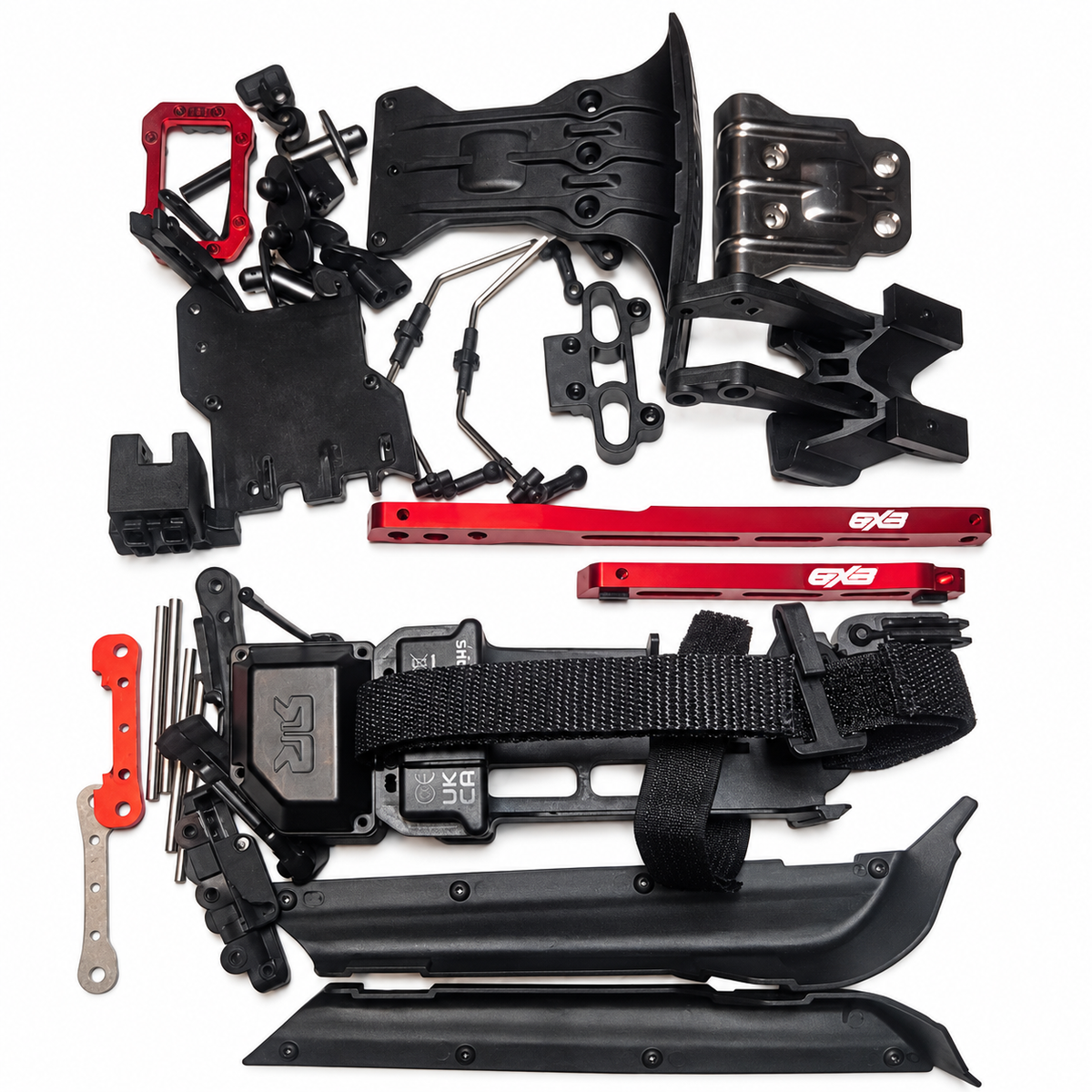 ARRMA Talion 6S EXB side guards battery tray braces and mounts parts lot