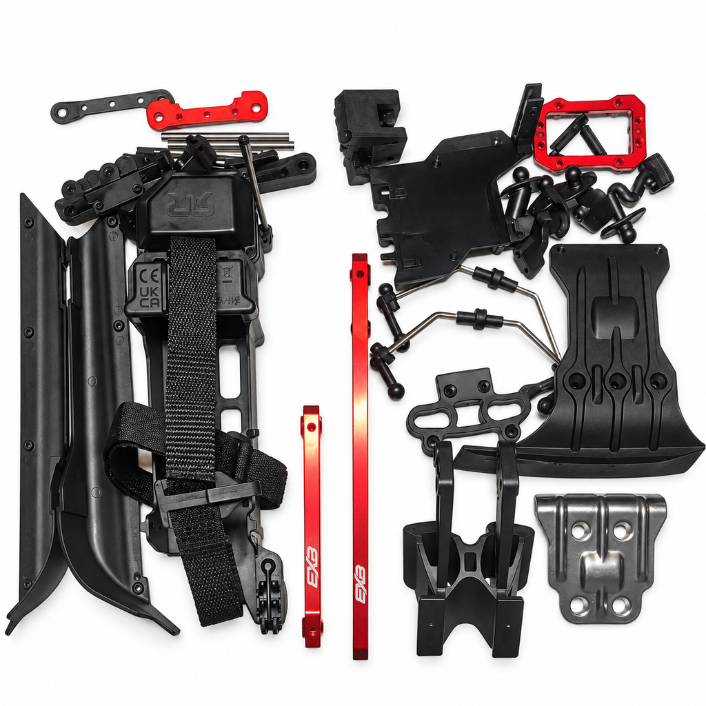 ARRMA Talion 6S EXB plastics braces sway bars and mounting parts lot overhead