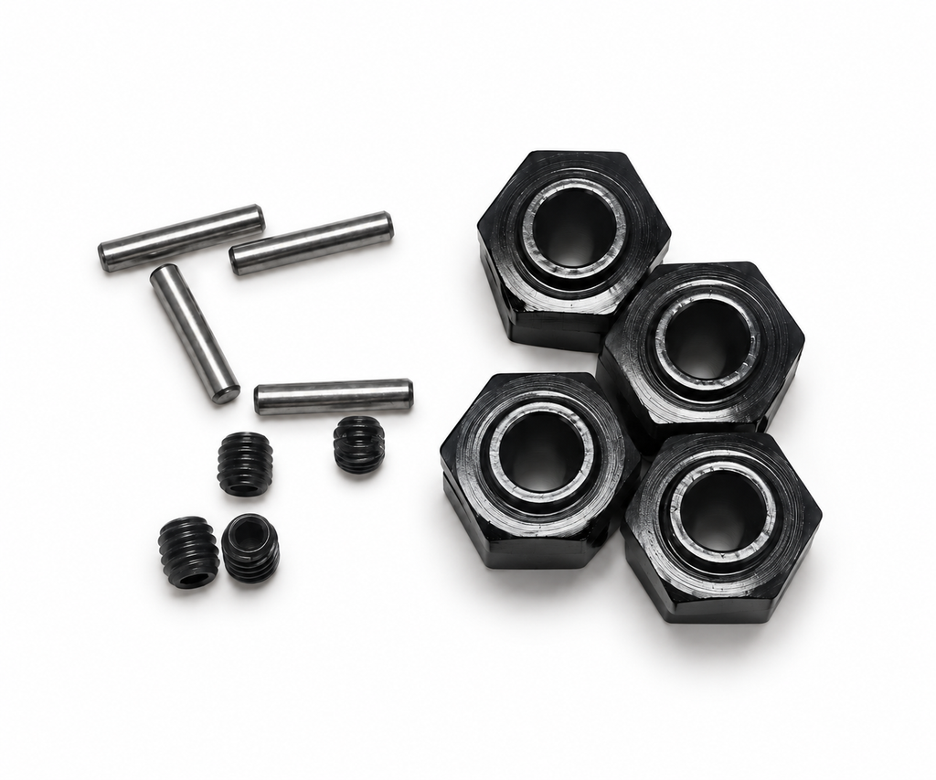 ARRMA Talion 6S EXB black wheel hex set with pins and set screws