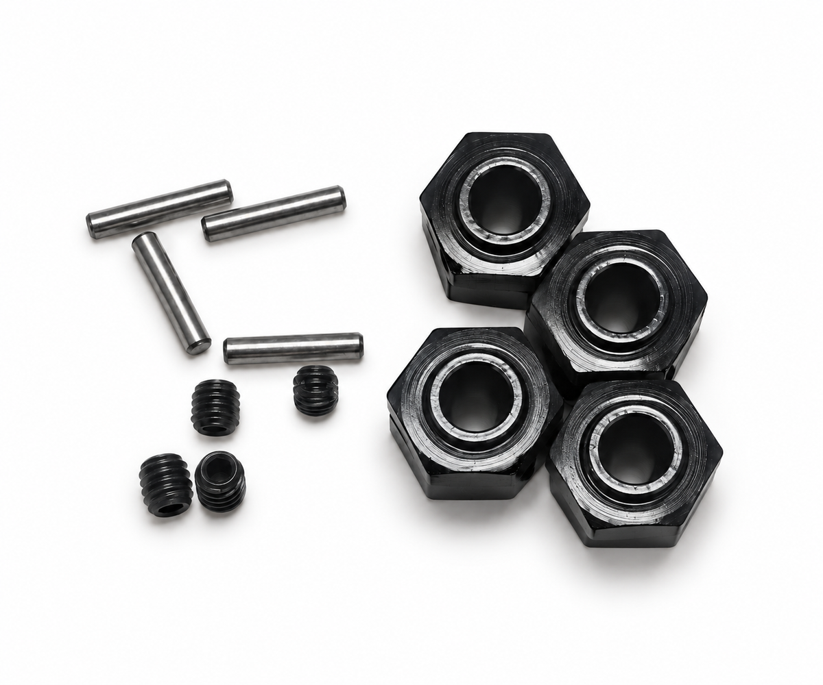 ARRMA Talion 6S EXB black wheel hex set with pins and set screws