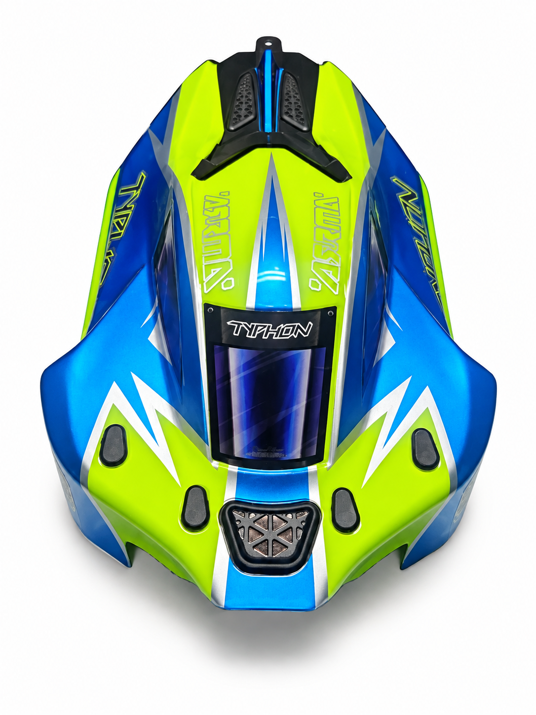 ARRMA Typhon 223S Blue/Lime Painted Body Shell w/ Clipless Mounts - New Take-Off