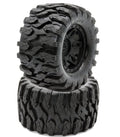 PowerHobby Defender MX belted tires mounted on black wheels, pair