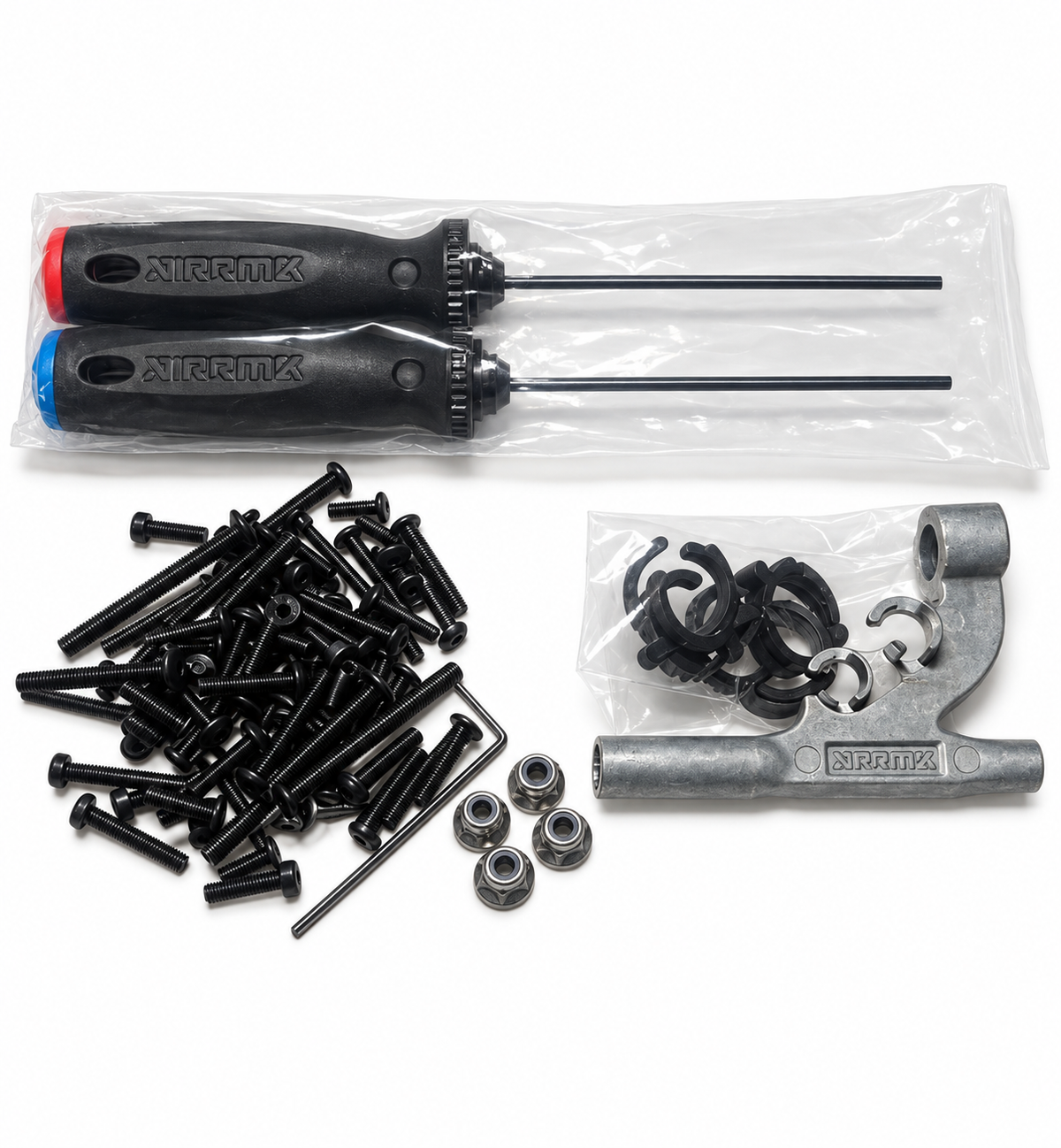 Vorteks 223S screws tools and clips, view 1