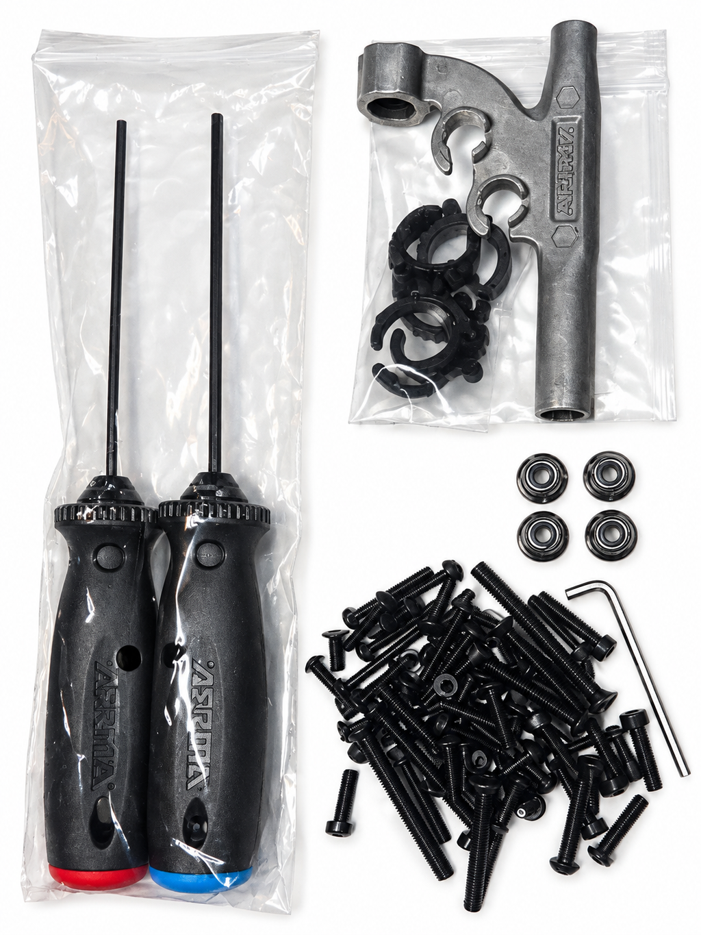 Vorteks 223S screws tools and clips, view 2